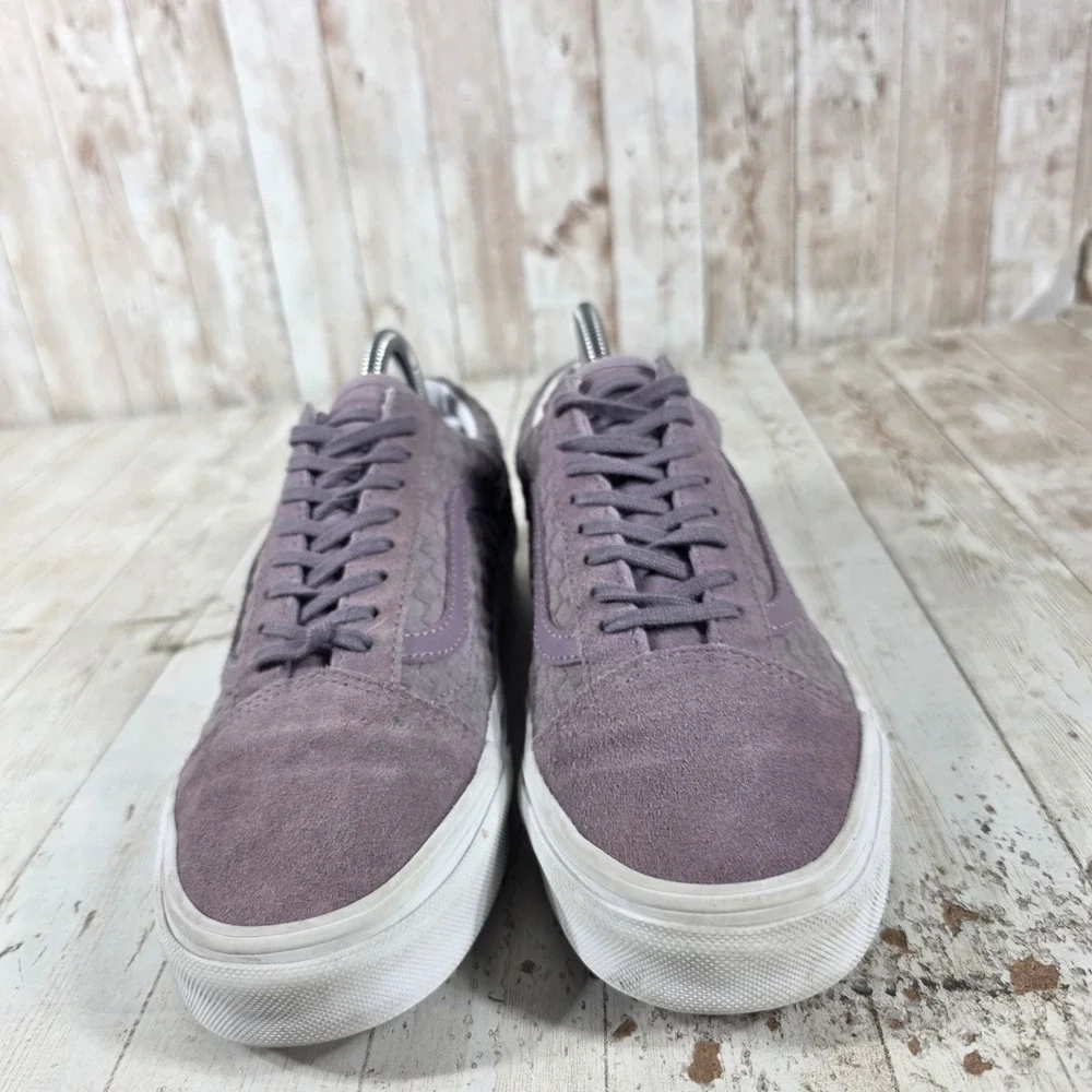 Vans Old Skool Woven Checkerboard Mauve Purple Suede Low Top Sneakers Womens 9 - Picture 2 of 8